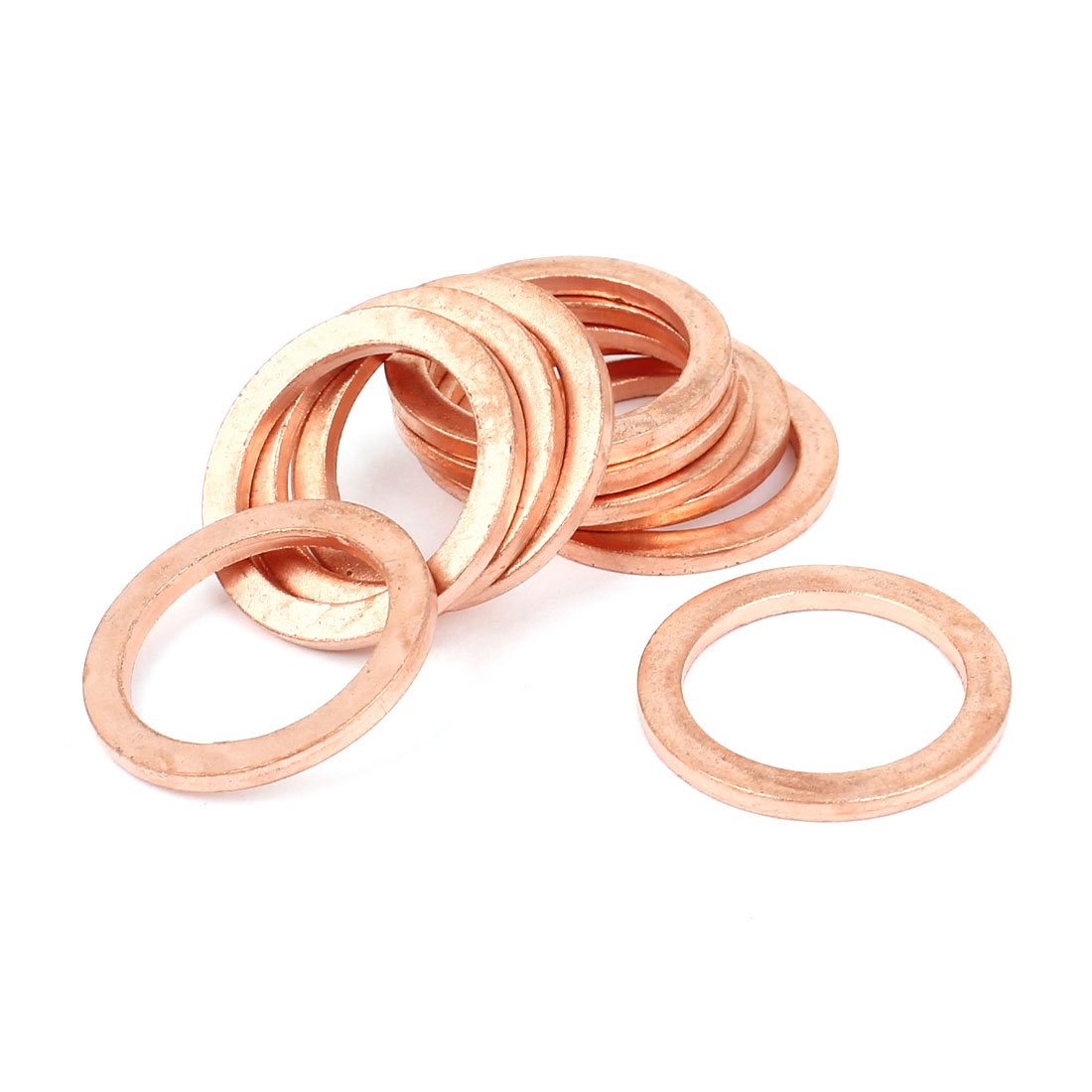18mm x 24mm x 2mm Metric Shape Copper Flat Washer 10 Pcs
