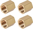 Brass Pipe Fitting Connector Straight Hex Coupler G3/8 X G3/8 Female Thread Gold Tone 4pcs