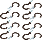 13mm Opening Width 46mm Length Vinyl Coated Ceiling Cup Screw Hook Brown 15pcs