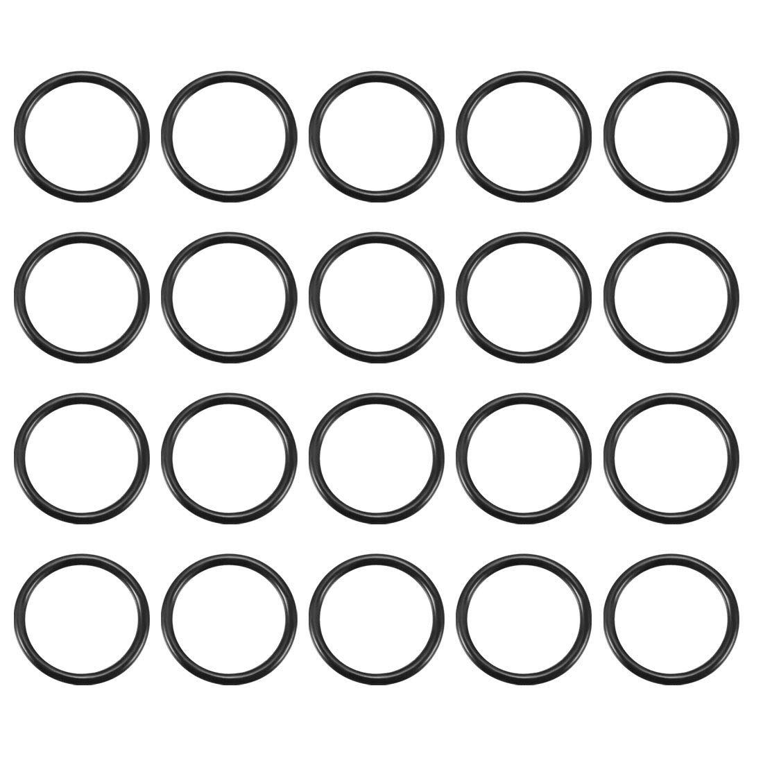 Nitrile Rubber O-Rings 24.6mm OD 19.8mm ID 2.4mm Width, Metric Sealing Gasket, Pack of 20