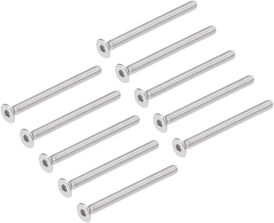 M3x35mm Flat Head Machine Screws Inner Hex Screw 304 Stainless Steel Fasteners Bolts 50Pcs