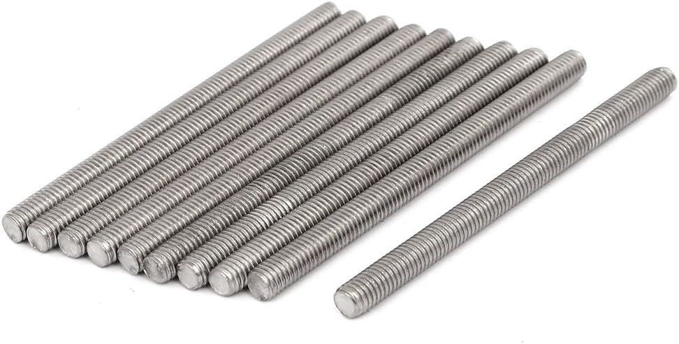 M5 x 70mm 304 Stainless Steel Fully Threaded Rod Bar Studs Fasteners 10 Pcs