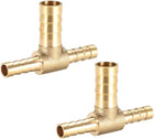 6x10x6mm Brass Hose Reducer Barb Fitting Tee T-Shaped 3 Way Barbed Connector Air Water Fuel 2pcs