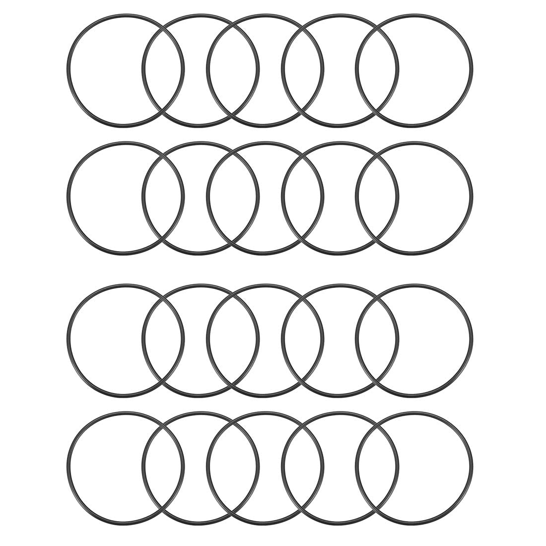 Nitrile Rubber O-Rings, 55mm OD 50mm ID 2mm Width, Metric Sealing Gasket, Pack of 20