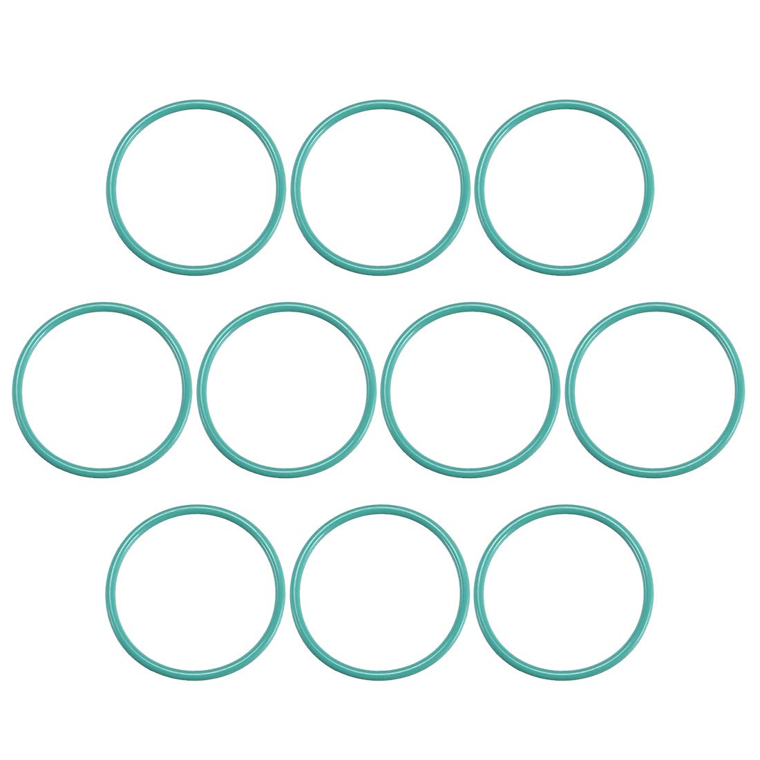 Fluorine Rubber O-Rings, 18mm OD 16mm ID 1mm Width FKM Seal Gasket for Machinery Plumbing, Green, Pack of 10