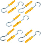 10pcs 8mmx40mm Self Drilling Drywall Anchor with 18.5mm Inner Dia Screw Hook Eye