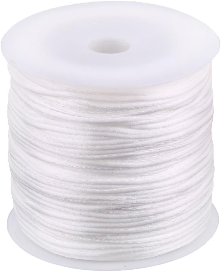 LinkMejor Nylon Handicraft DIY Knit Fan Flute Decor Pendant Cord 1.5mm Dia 78.7 Yards White