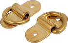 LinkMejor 4/5" D Ring Brass Surface-Mounted Tie Down Lashing Ring w Screws 2pcs