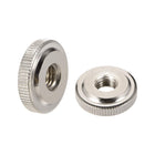 Round Knurled Thumb Nuts Conector Lock Adjusting Nuts, M10 Female Threaded Thin Type, Nickel Plated, Pack of 10