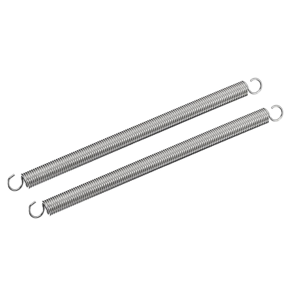 2Pcs Extended Spring 3/8 inch x 6-1/2 inch, 0.047 inch Spring Steel Dual Hook Tension Springs for Machinery Construction Industrial