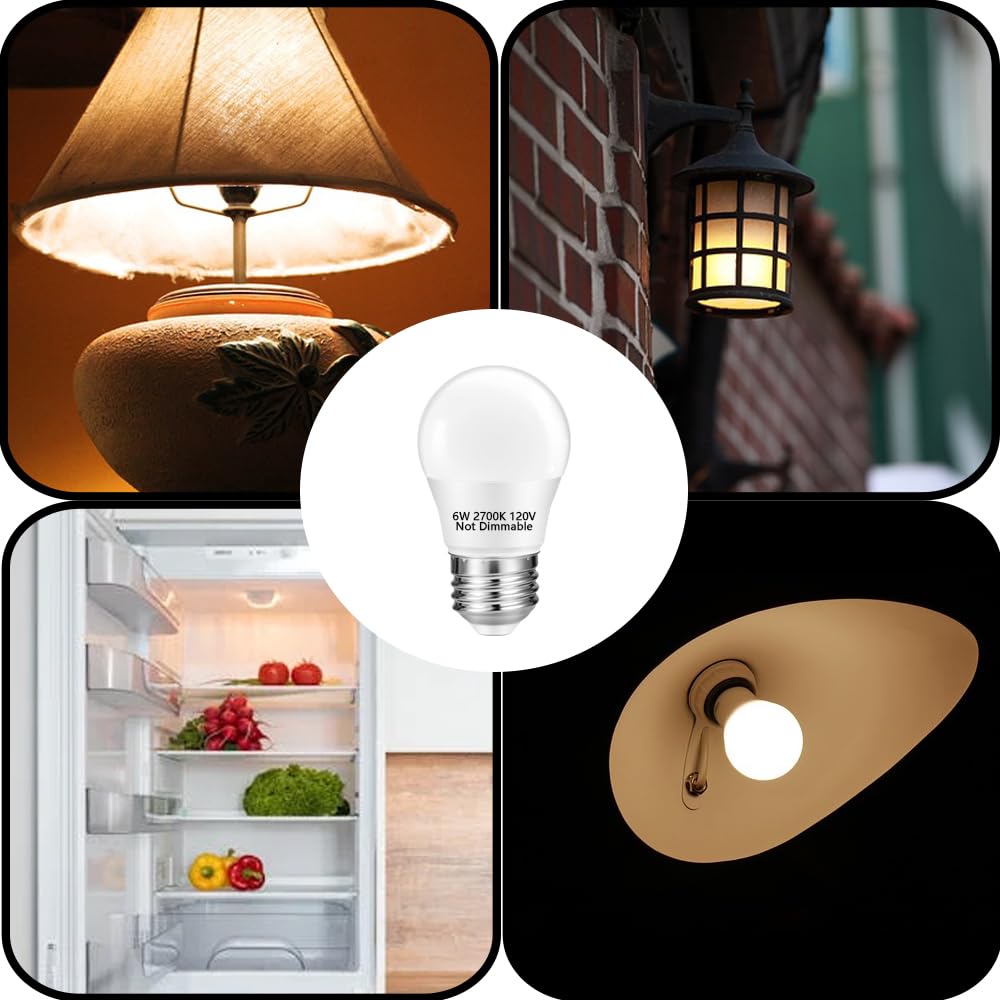 LinkMejor 2 Pack A15 2700K 6W 120V E26, mała lampka LED do kuchenki