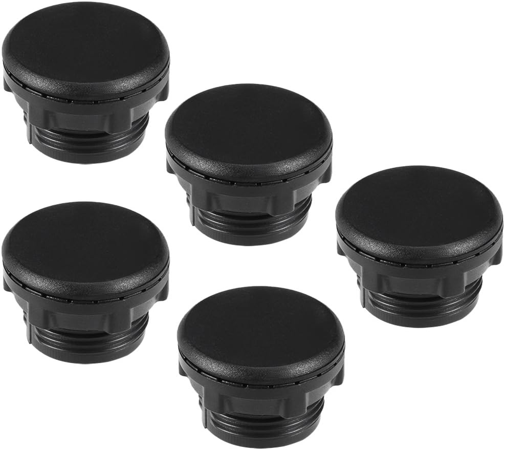 LinkMejor 5 Pcs 22mm Black Plastic Push Button Switch Hole Panel Plug