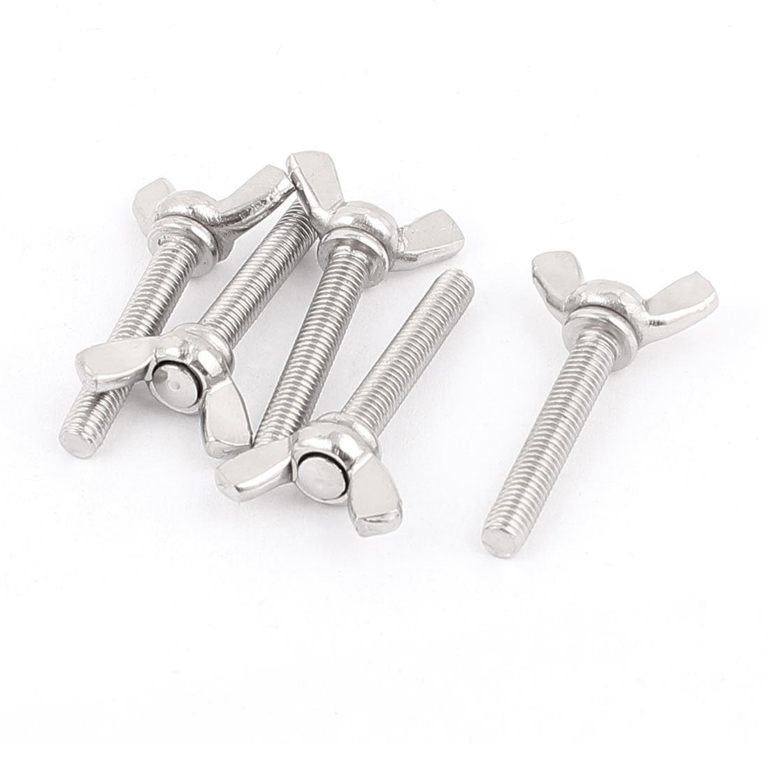 a15111200ux1644 M5x30 mm 304 Stainless Steel Thumb Bolts Butterfly Wing Screw (Pack of 5)