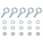 5 Pack M16 Galvanized Carbon Steel Eye Bolts, 5/8" x 1.97" Lifting Ring Eye Bolt with Nuts and Washers Heavy Duty Screw Eye Bolts Kit for Tie Down Straps Indoors Outdoors, Silver