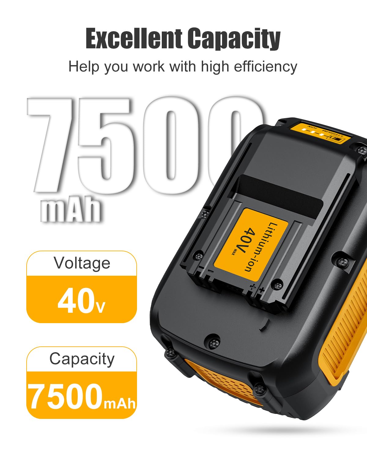 رابط أفضل 40V 7.5Ah بديل لبطارية Dewalt 40V DCB404 DCB406 DCB407