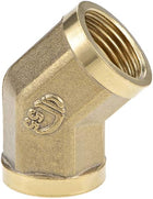 Brass Pipe Fitting - 45 Degree Elbow G1/2 Female X G1/2 Female Hex Bushing Adapter 44mm Length