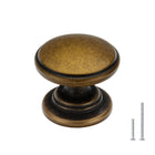 LinkMejor 10Pack 1-3/16 in Antique Brass Cabinet Knobs Vintage Knob
