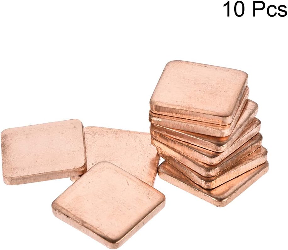 Flat IC Chipset Thermal Copper Heatsink for CPU GPU 20 x 20 x 0.5mm 10pcs