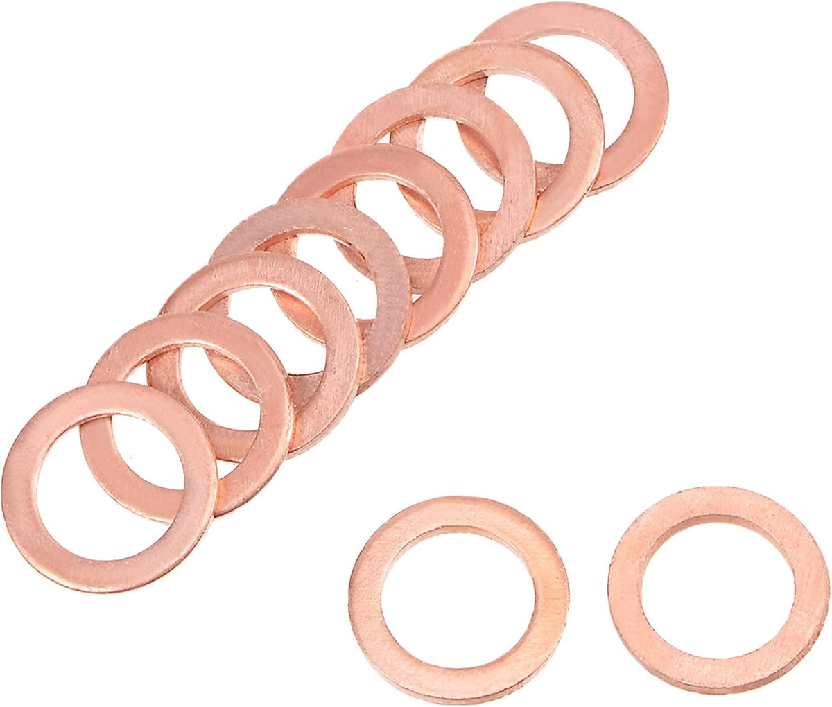 50 Pcs Metric M8 x 12mm x 1mm Copper Flat Washer Sealing Ring for Screw Bolt Nut