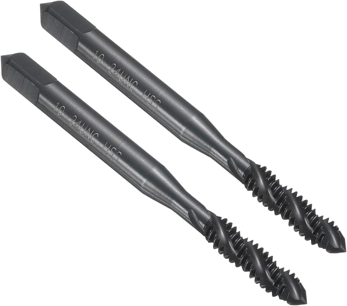 2pcs Spiral Flute Thread Taps 10-24 UNC H2 Machine Threading Tap Bit, Nitrided Coated Screw Tapping Repair Tool, M2 High-Speed Steel (HSS6542)
