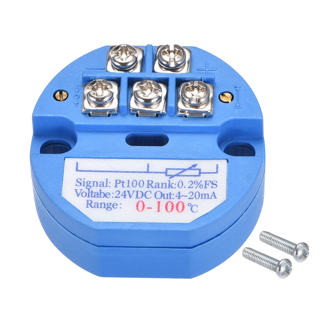 PT100 Temperature Sensor Transmitter 24V DC 4-20mA 0℃ to 100℃