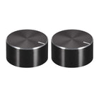 2pcs Potentiometer Knob Knurled Shaft Black Aluminum Smooth Surface Rotary Knob 25mmx13mm Volume Control Knob