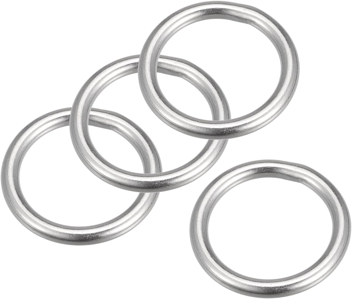 316 Stainless Steel Round Ring Welded O-Rings 25mm(0.98") ID 4mm Thick 4pcs