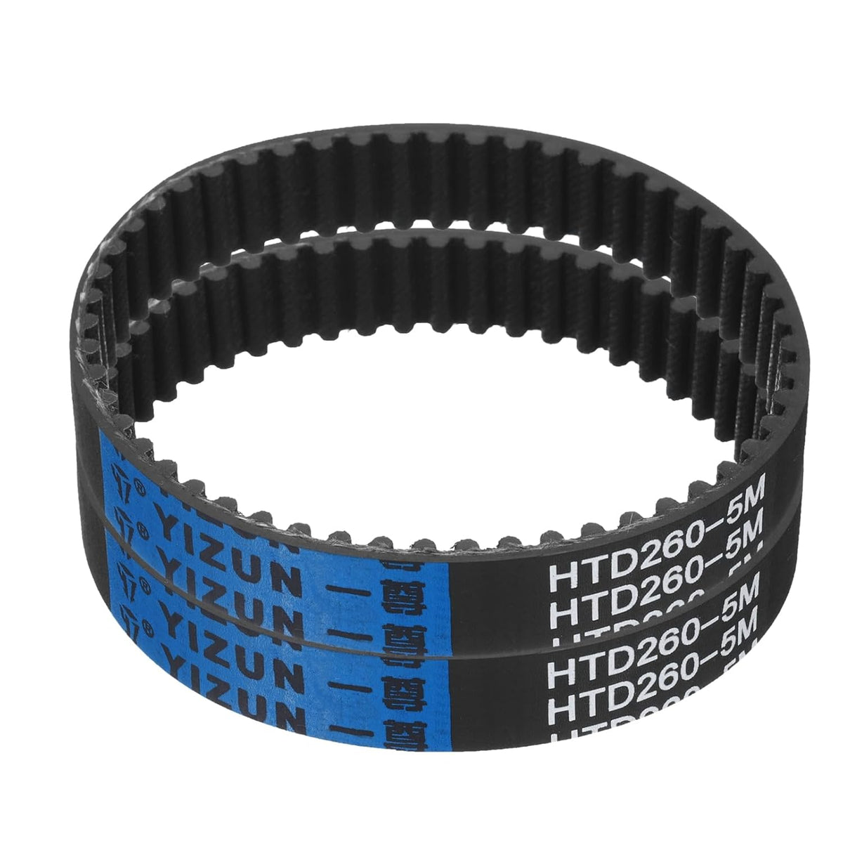 2pcs HTD-5M Rubber Timing Belt 52 Teeth, 260mm Pitch Length x 15mm Width x 3.6mm Height, Closed Loop Pulley Timing Belt
