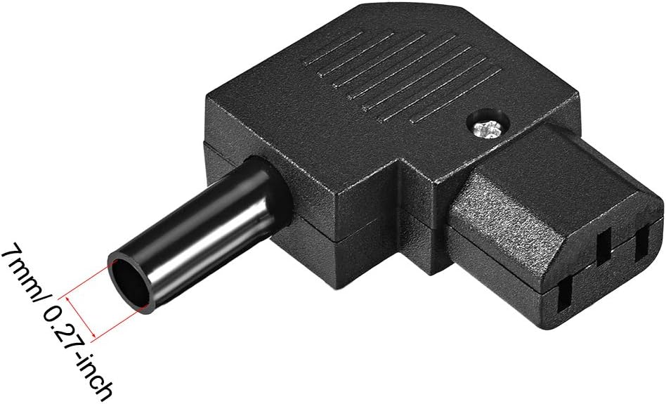 AC110-250V 10A Kvinne IEC320 C13 Strømstikkadapter Kobbelpunkt Vinklet