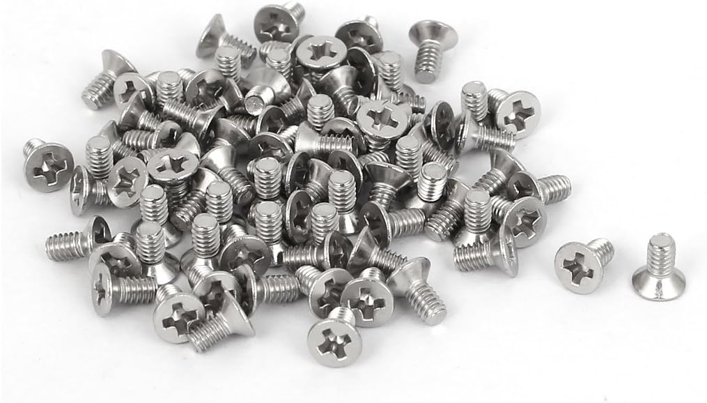 a16051600ux0413 Phillips Machine Screw M2x4mm 316 Stainless Steel Flat Head Phillips Machine Screws Bolts 80 Pcs