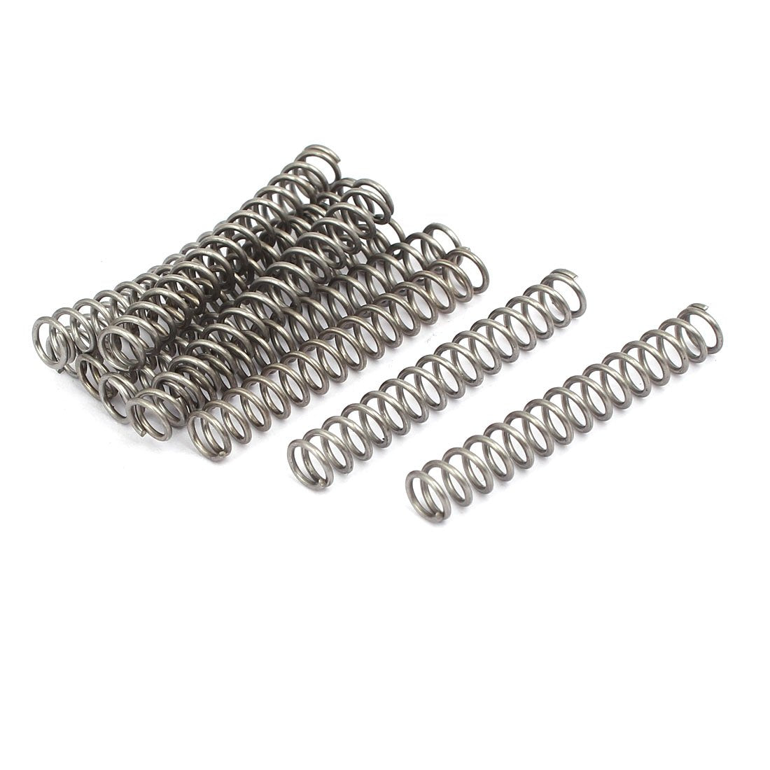 Compression Spring,304 Stainless Steel,6mm OD,0.8mm Wire Size,40mm Free Length,Silver Tone,10Pcs