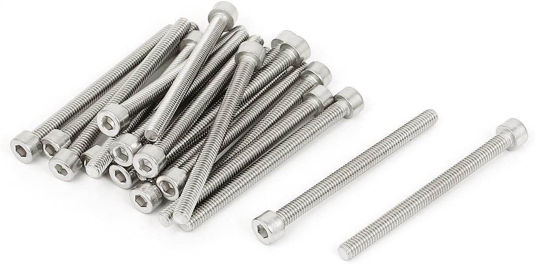 54mm Long 4mmx50mm Stainless Steel Hex Socket Head Cap Screws 20 Pcs