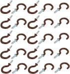 1 Inch Plastic Coated Screw-in Open Cup Ceiling Hooks Hangers Brown 25pcs