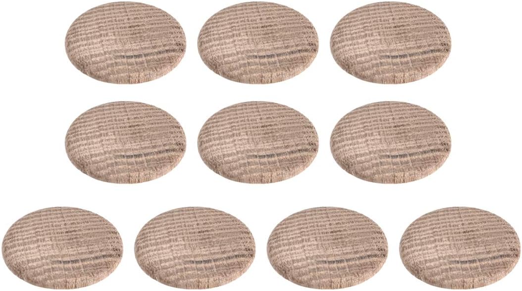 Wood Button Plugs 1 Inch Oak Hardwood Screw Hole Furniture Plugs 10 Pack