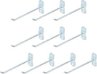 10Pcs Square Pegboard Hooks, 6.3 Inch Supermarket Shelf Rack Hook Metal Heavy Duty Exhibition Display Accessories for Tool Hanging Wall Organizer, Silver