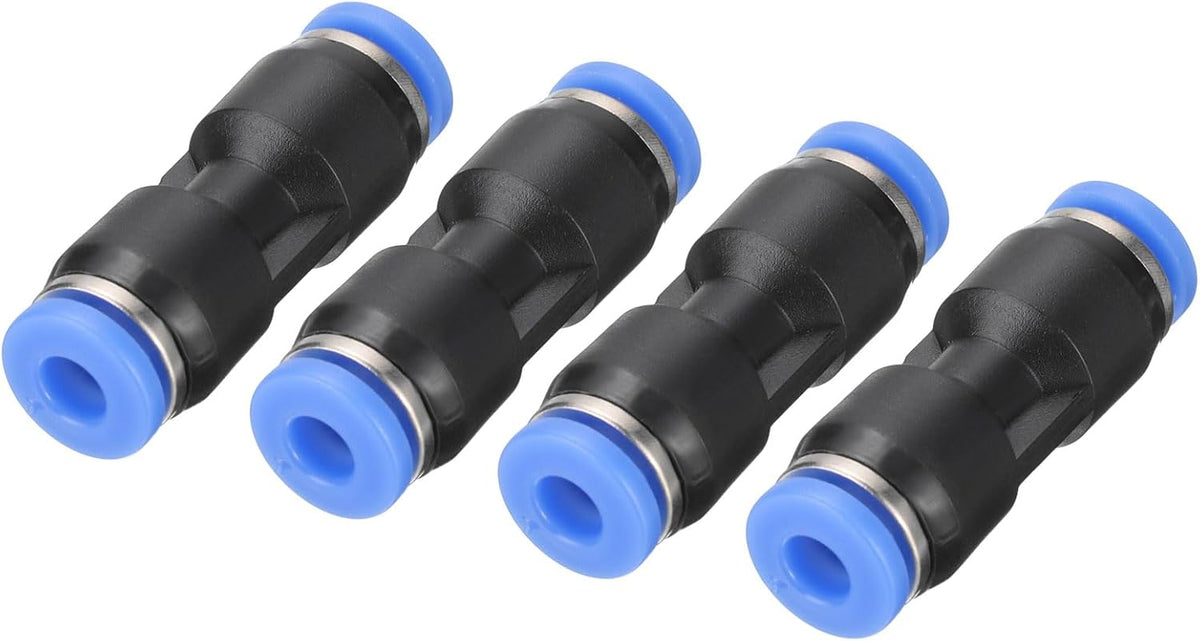 Push to Connector Fitting, 4mm Tube OD Quick Connect Air Line Hose Pipe Fitting Straight Pneumatic Connector, Black 4Pcs