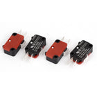 a14112700ux0212 SPDT Momentary Snap Action Micro Limit Button Switch, 4 Piece, AC250V/125V 15 Amp