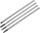 Tungsten Carbide Rotary Files 1/4" Shank, Double Cut Cylindrical Radius End Rotary Burrs Tool 6mm Dia, for Die Grinder Drill Bit Wood Soft Metal Carving Polishing, 4pcs