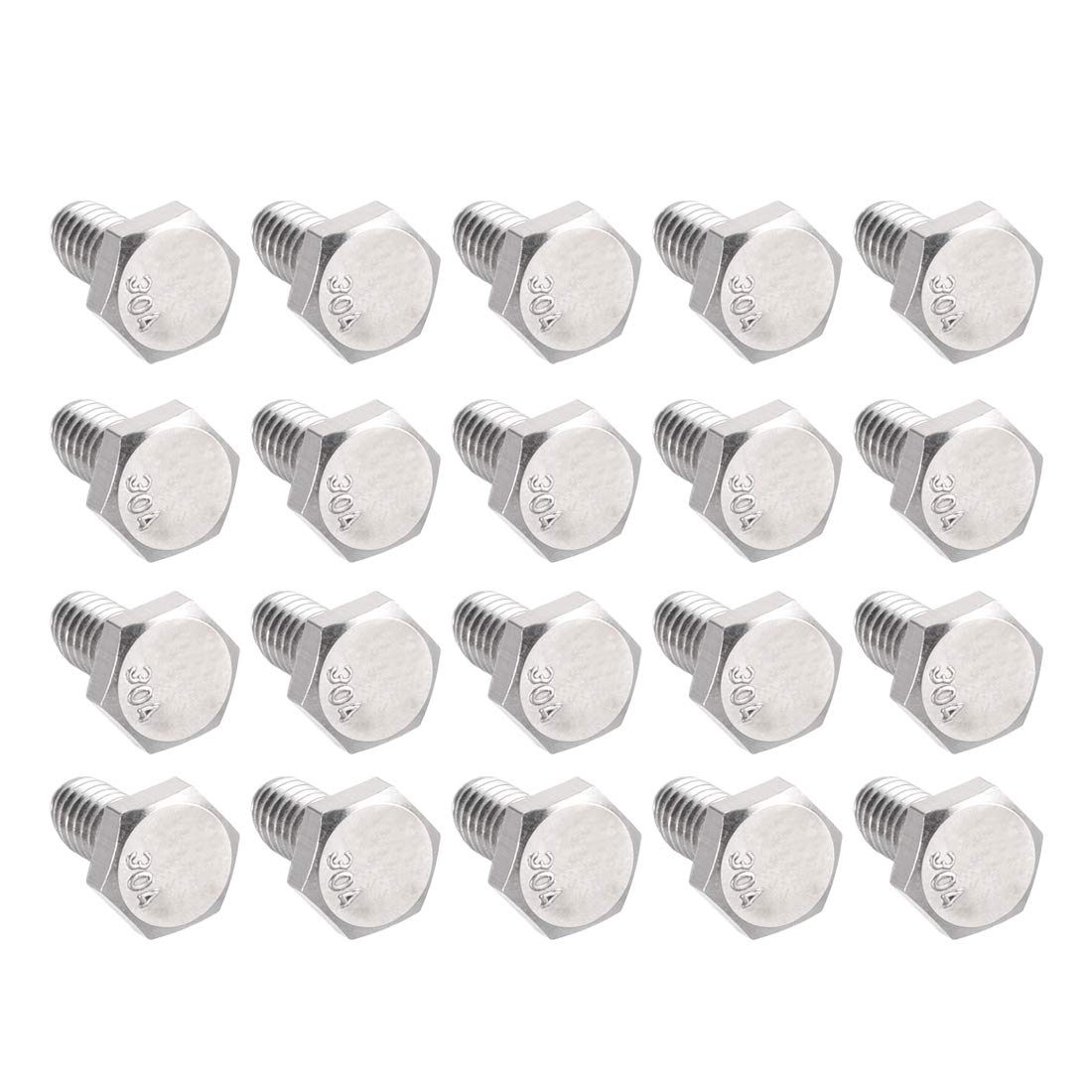1/4-20 x 1/2" Hex Bolts 304 Stainless Steel Hexagon Screw Bolt 20pcs