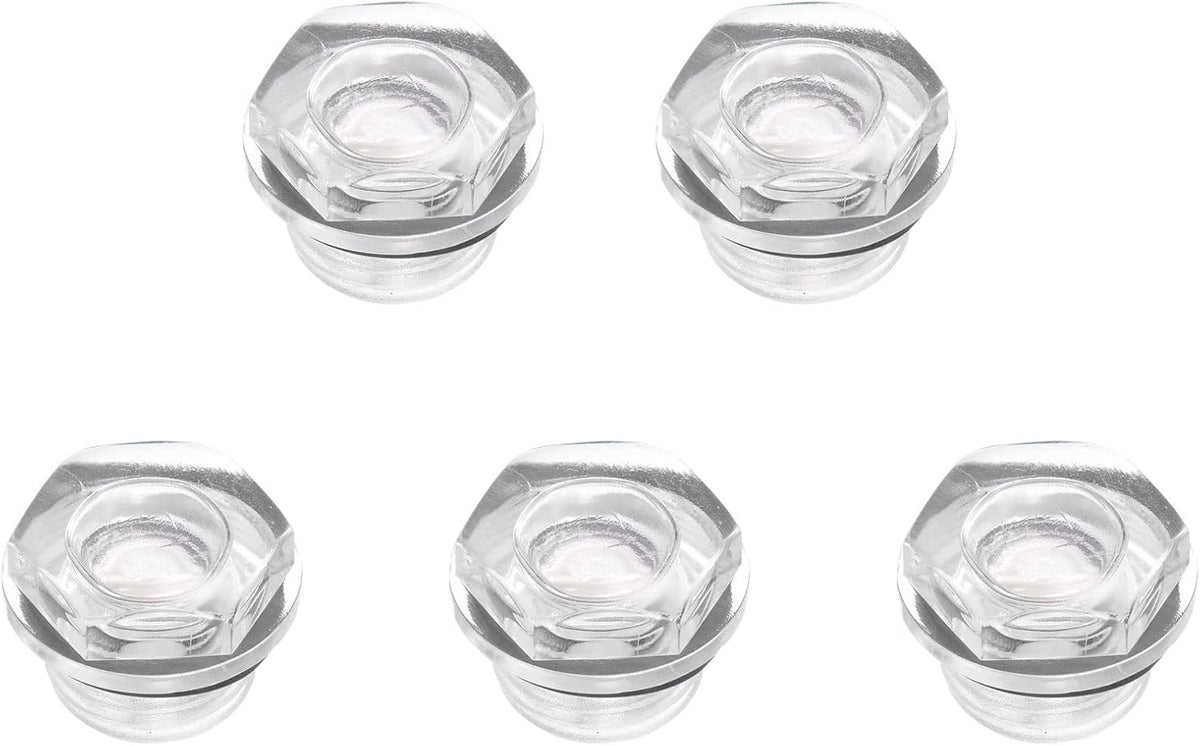 Air Compressor Oil Level Gauge Sight Glass M16x1.5mm Male Threaded Glass Liquid Indicator Sight Window 5Pcs