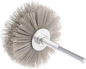 Nylon Wheel Brush 320 Grits Abrasive Grinding Head with 6mm Threaded Shank