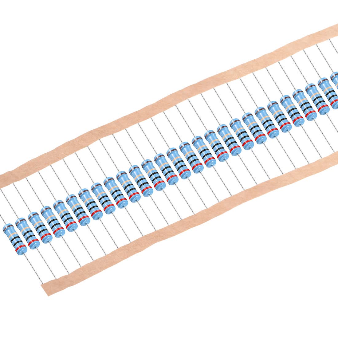 100Pcs 20 Ohm Resistor, 2W 1% Tolerance Metal Film Resistors, Lead, 5 Bands for DIY Electronic Projects and Experiments