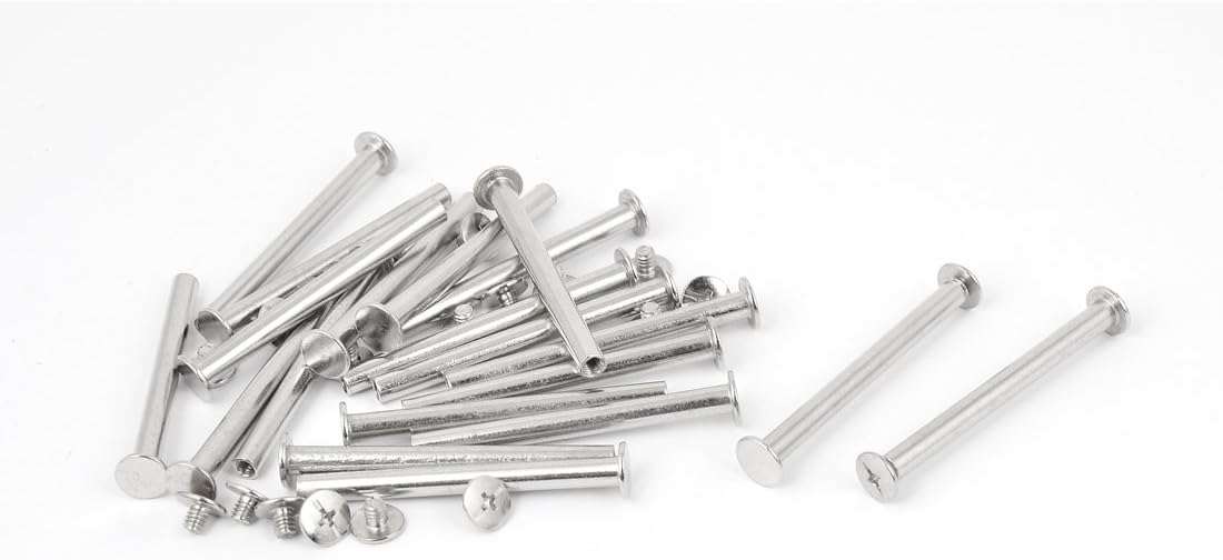 Screw Post Female 5x50mm Belt Buckle Binding Bolts Leather Fastener 20 Sets