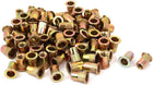 M6x15mm Open End Flat Head Knurled Body Blind Threaded Rivet Nut 100pcs