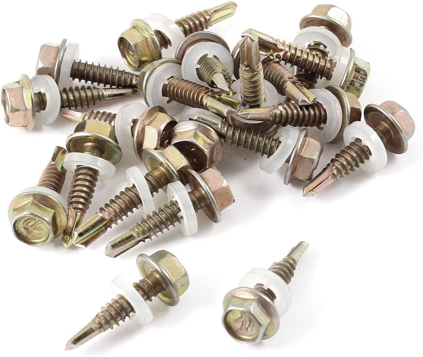 Metal Hex Head Self-Tapping Bolt Fastener Screws 5mm x 14mm 20Pcs