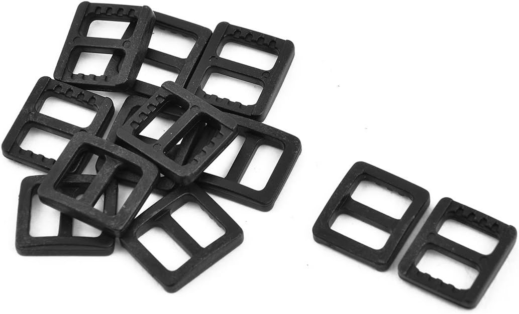 LinkMejor Plastic Schoolbag Webbing Adjustable Fastener Buckle 10mm Strap Width 12pcs