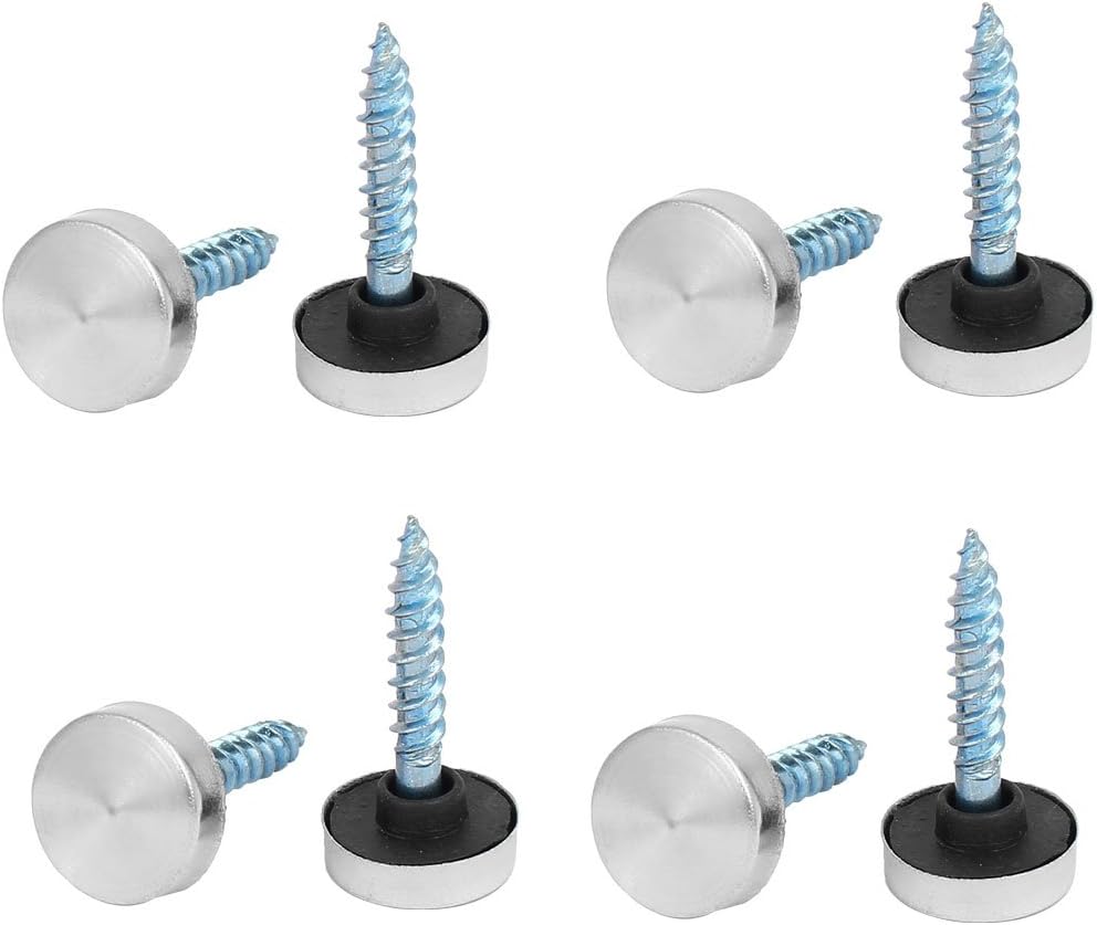 12mm Dia 201 Stainless Steel Cap Cover Nails Decorative Mirror Screws 8PCS