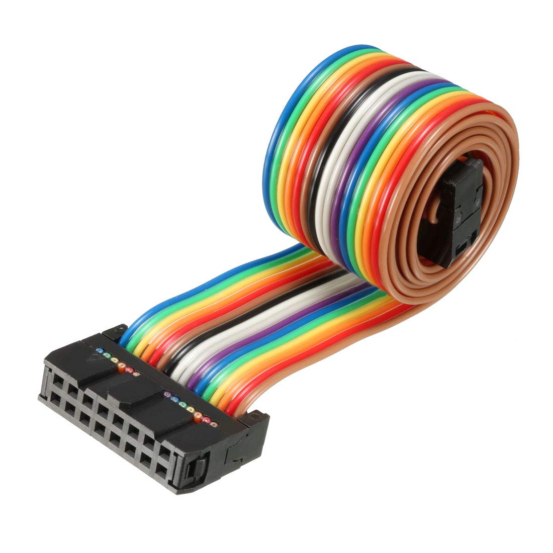 IDC Rainbow Wire Flat Ribbon Cable 16 Pins 48cm Length 2.54mm Pitch Type-B