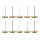 Mini Wire Cup Brush Brass Plated Crimped Steel 25 X 3mm with 2.35mm Shank 10 Pcs
