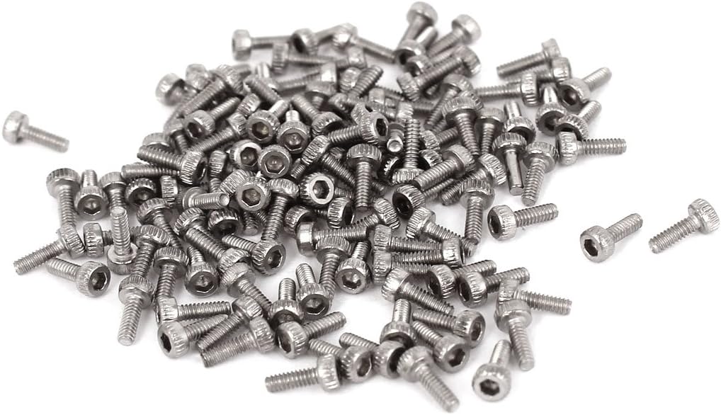 5mm Long M1.4x4mm Stainless Steel Hex Socket Head Cap Screws 100pcs